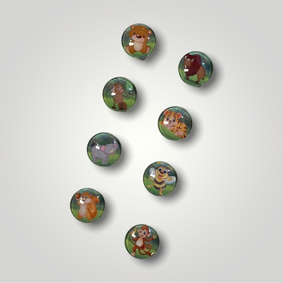 Set of 8 𝑯𝒂𝒏𝒅𝒎𝒂𝒅𝒆 Outdoor Creatures on Cabachon 1” Magnets Gifts 🎁 - Picture 5 of 12